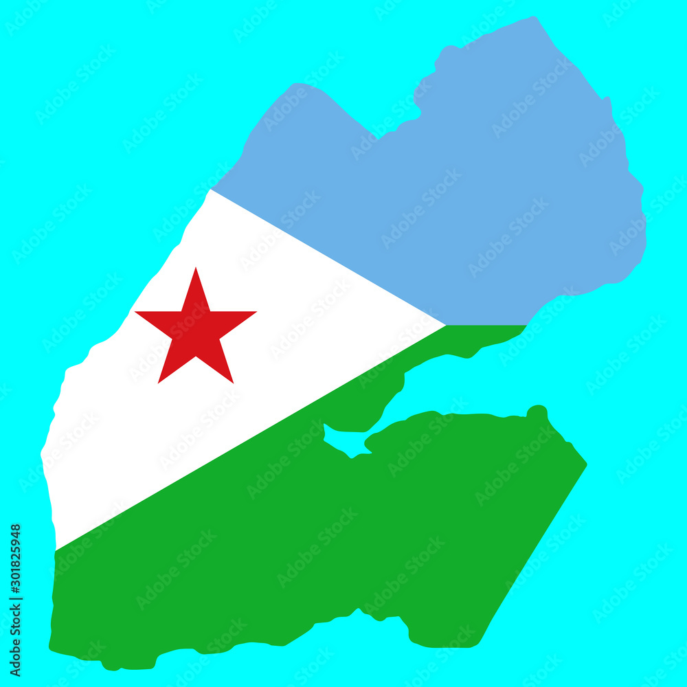 Djibouti Map Flag Vector illustration eps 10 Djibouti Map Flag Vector illustration eps 10