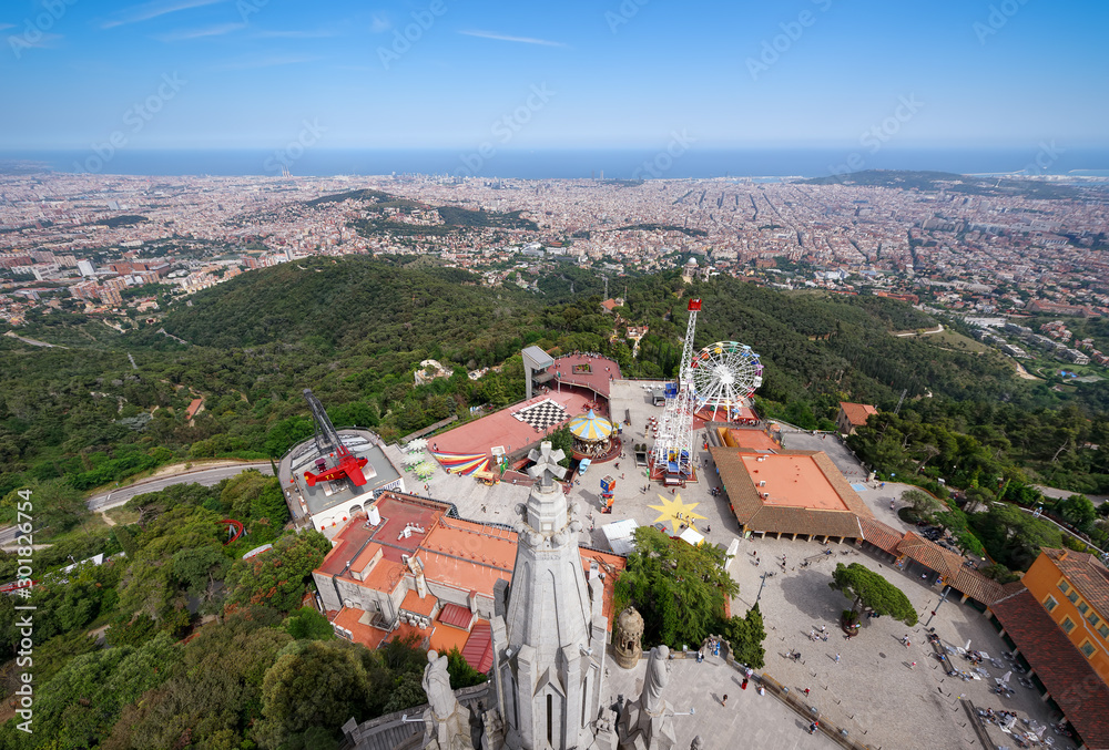 View of Barcelona from Tibidabo Park