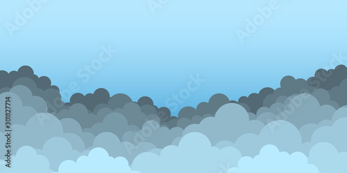 Sky with clouds. Vector illustration