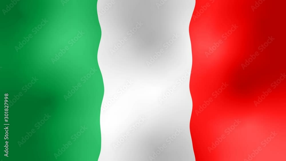 animated background seamless loop video full HD italian flag waving in ...