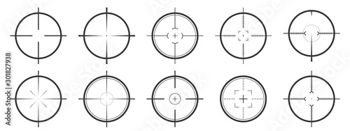 Set of vector Aim icons isolated. photo
