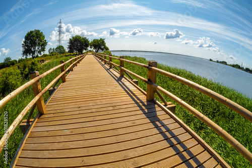 View from the pedestrian bridge in Liepaja lake.