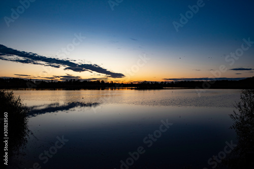 sunset on the lake