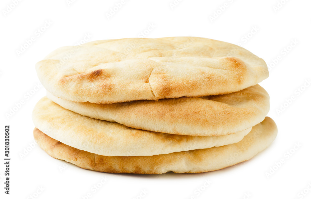 Israeli, geek flat bread pita isolated Israeli, geek flat bread pita isolated