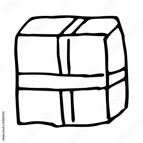 Birthday, Christmas or any occasion Gifts box Set Cartoon Doodles. Gift wrap and package. Vector isolated on white background.