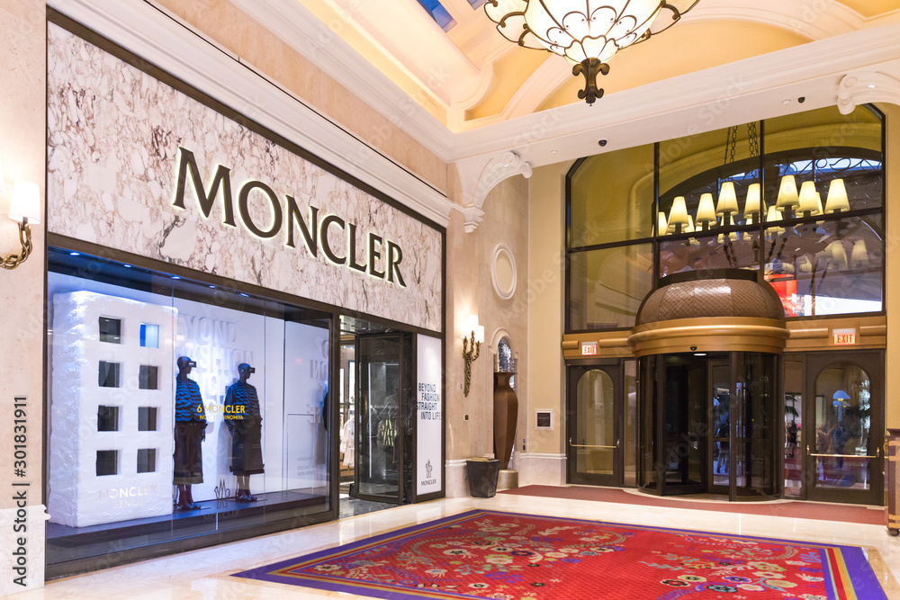 LAS VEGAS, NEVADA, USA - 13 MAY, 2019: Moncler store in Wynn hotel in Las  Vegas. Moncler is an Italian apparel and lifestyle company founded in 1952  Stock-Foto | Adobe Stock