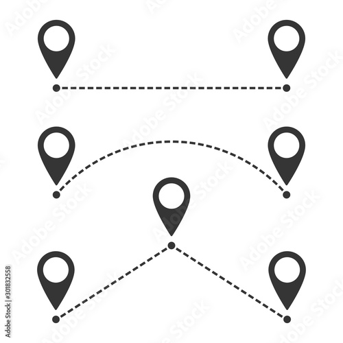Destination track point icon - vector