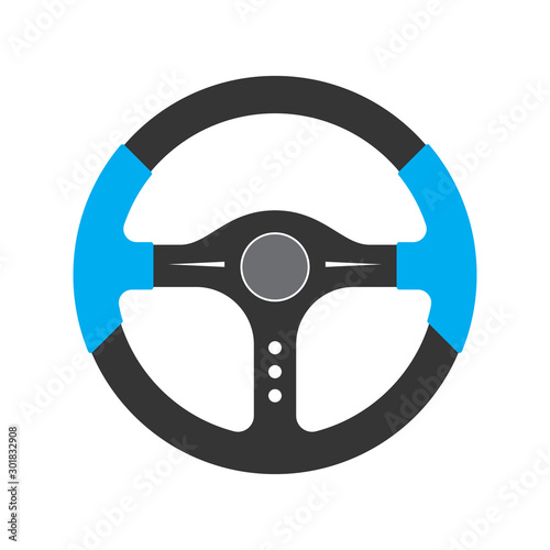 Steering wheel icon - vector.