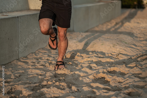 Running in barefoot shoes. Healthy running