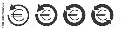 Set of vector refund money icons isolated.