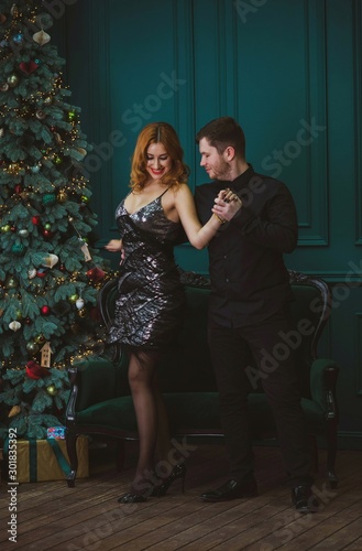 Concept of relationship among men and women. Psychology photo of couple at christmas time  © T.Den_Team