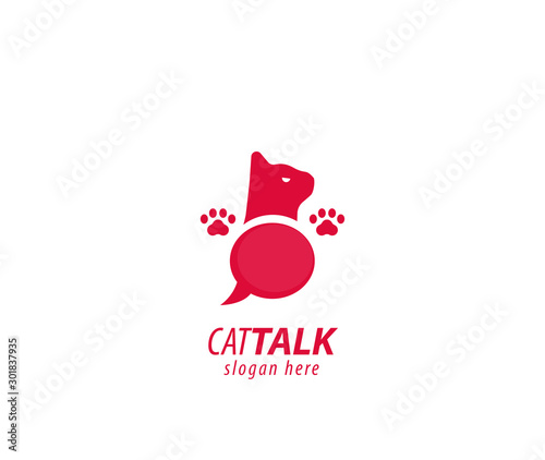 Cat talk message logo