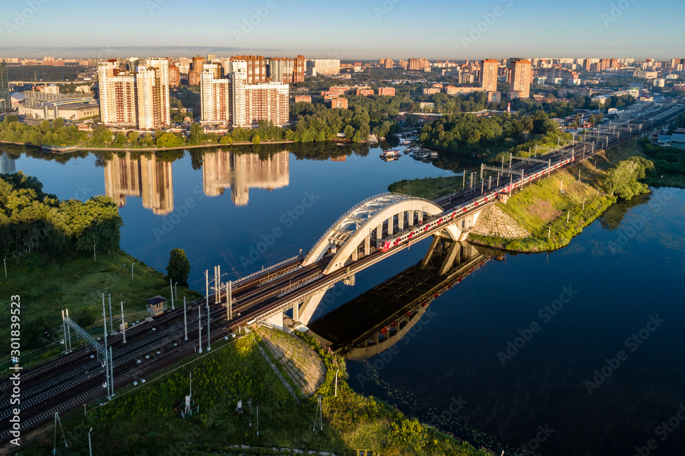 Московская область, Химки, вид сверху на Химкинский мост