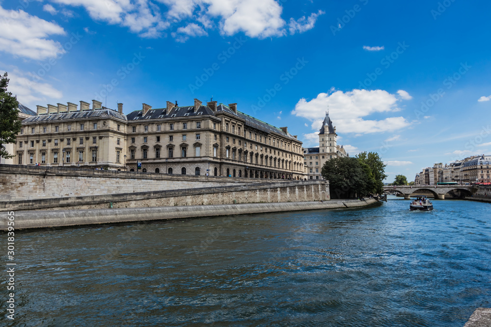 Central Directorate of the Judicial Police (Direction Centrale de la Police Judiciaire) and  the Seine River, Paris