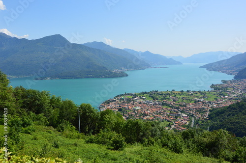 Peglio village in the mountains (Gravedona, Italy). June 2019.  Panoramic view of Lake Como. © Svetlana