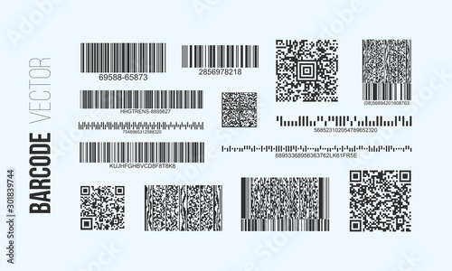 Barcode label set vector