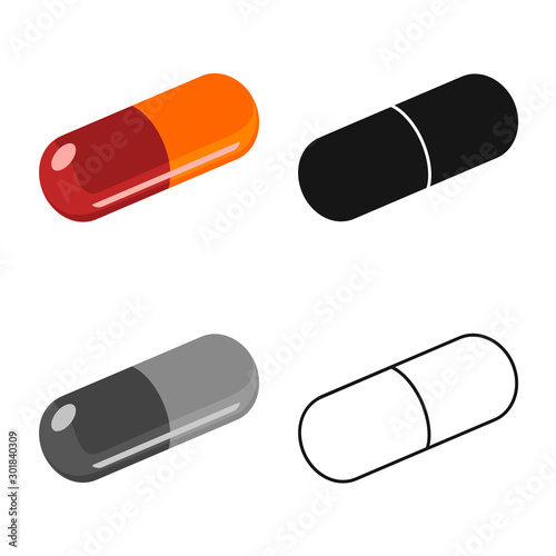 Vector design of capsule and drug icon. Graphic of capsule and medicine vector icon for stock.