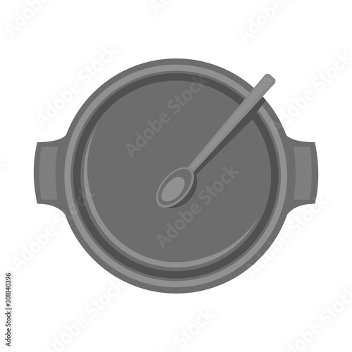 Vector design of dish and spoon sign. Web element of dish and bowl stock vector illustration.