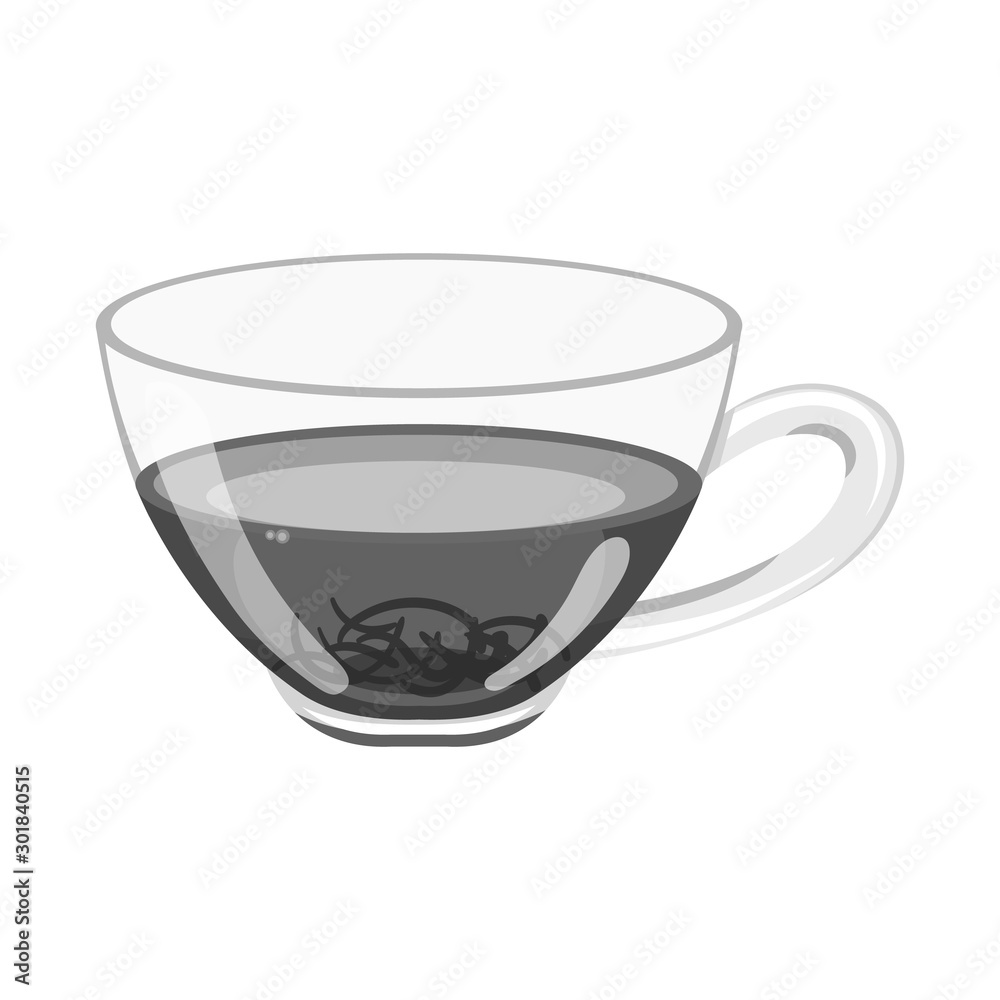 Naklejka premium Vector design of glass and hibiscus logo. Web element of glass and tea stock vector illustration.