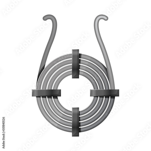 Vector design of coil and metal sign. Graphic of coil and spiral stock symbol for web.