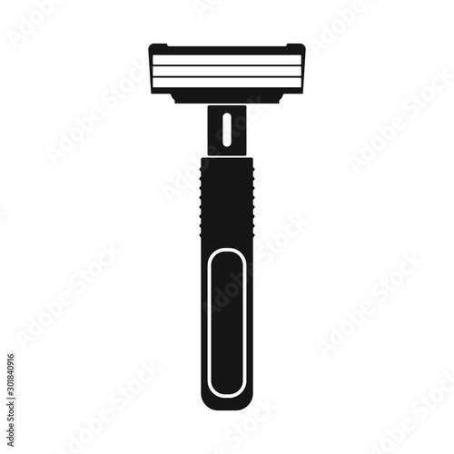 Vector design of razor and hair icon. Web element of razor and shaving stock vector illustration.