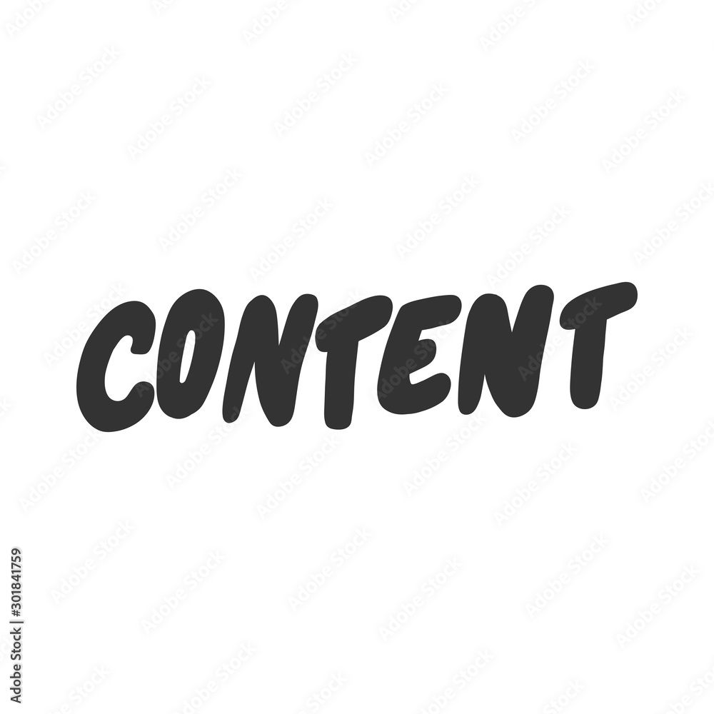 Content. Sticker for social media content. Vector hand drawn illustration design. Content. Sticker for social media content. Vector hand drawn illustration design.