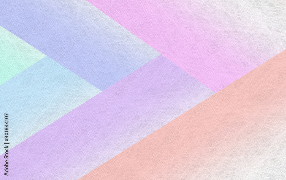 Fototapeta premium Abstract modern background in multi-colored delicate colors and modern triangular square and block shapes, layered by a random geometric pattern with a delicate texture.