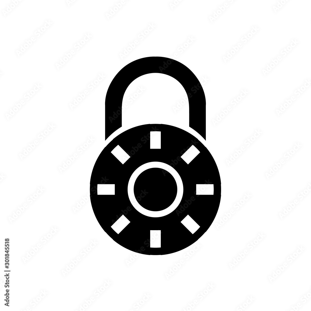 Lock icon, logo isolated on white background Lock icon, logo isolated on white background