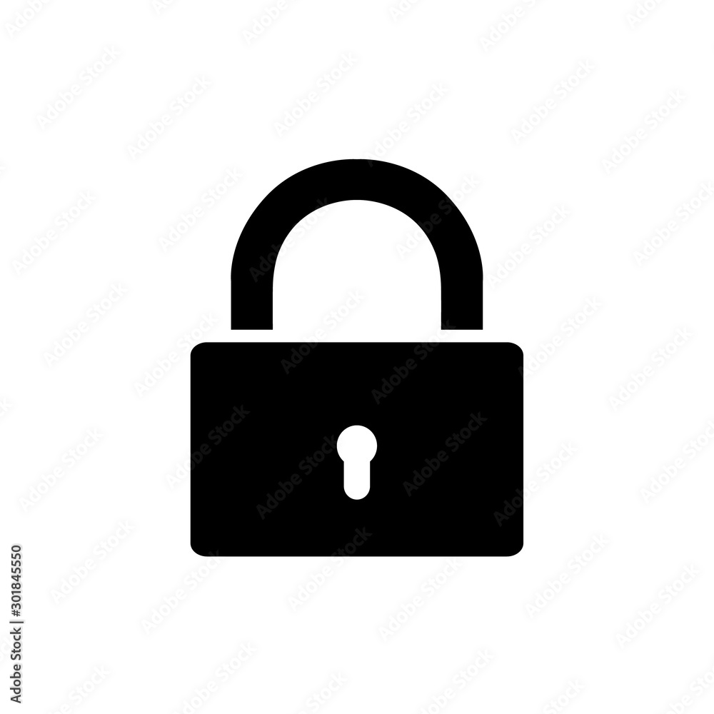 Lock icon, logo isolated on white background Lock icon, logo isolated on white background
