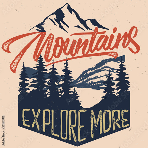 Vector vintage hand drawn logotype with lettering elements. Typographic emblem