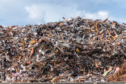 Heap of scrap metal ready to be recycled.