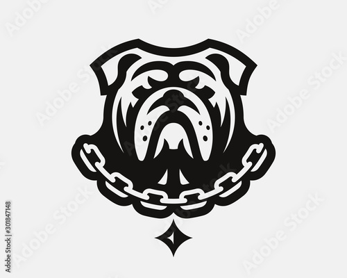 Bulldog modern logo. Dog emblem design editable for your business. Vector illustration.