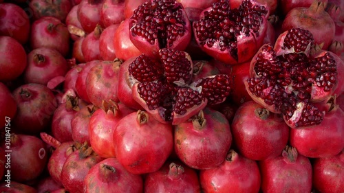 Ripe pomegranate on the market