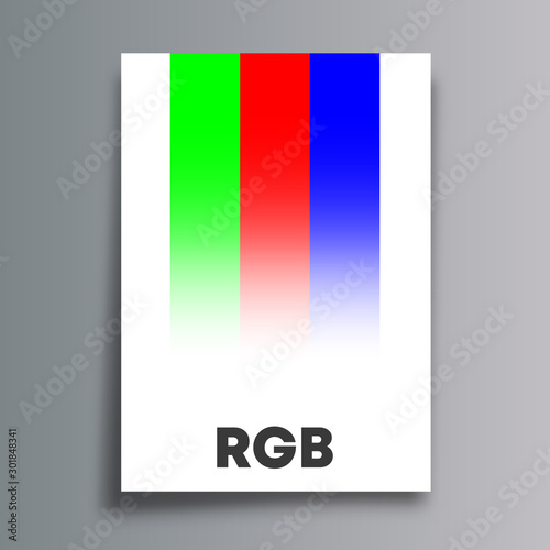 RGB color model poster for flyer, brochure cover, typography, and other printing products. Vector illustration