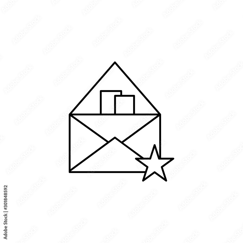 Favorite, fav, star, email icon. Simple line, outline vector of information transfer icons for ui and ux, website or mobile application Favorite, fav, star, email icon. Simple line, outline vector of information transfer icons for ui and ux, website or mobile application