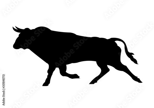 Bull silhouette vector illustration isolated