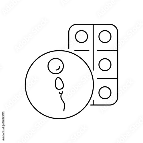 Pill icon. Simple line, outline vector of artificial insemination icons for ui and ux, website or mobile application