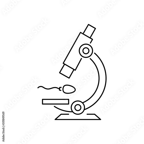 Microscope sperm icon. Simple line, outline vector of artificial insemination icons for ui and ux, website or mobile application