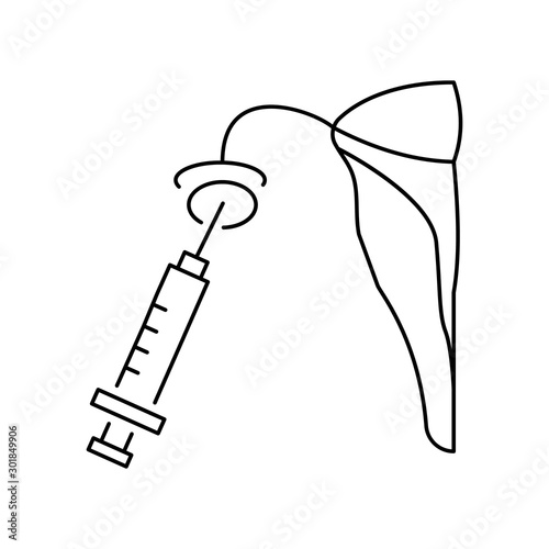 Vagina injection tube icon. Simple line, outline vector of artificial insemination icons for ui and ux, website or mobile application