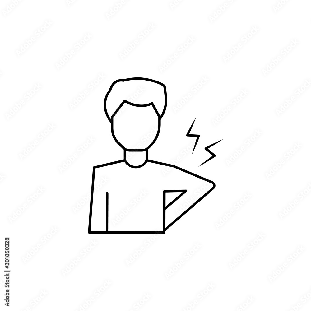 Back ache body broken icon. Simple line, outline vector of human skeleton icons for ui and ux, website or mobile application on white background