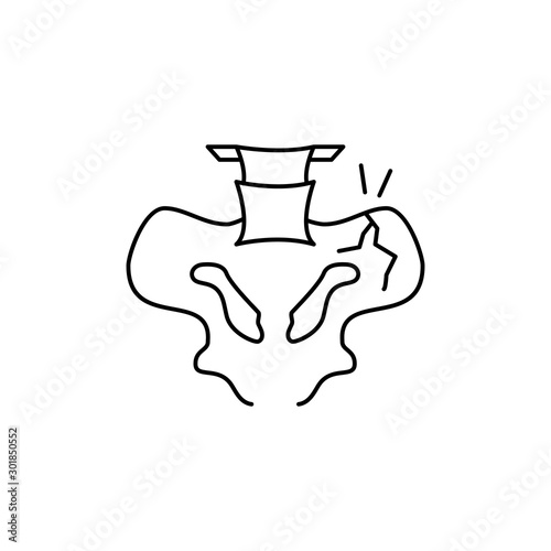 Shoulder bone injury icon. Simple line, outline vector of human skeleton icons for ui and ux, website or mobile application on white background