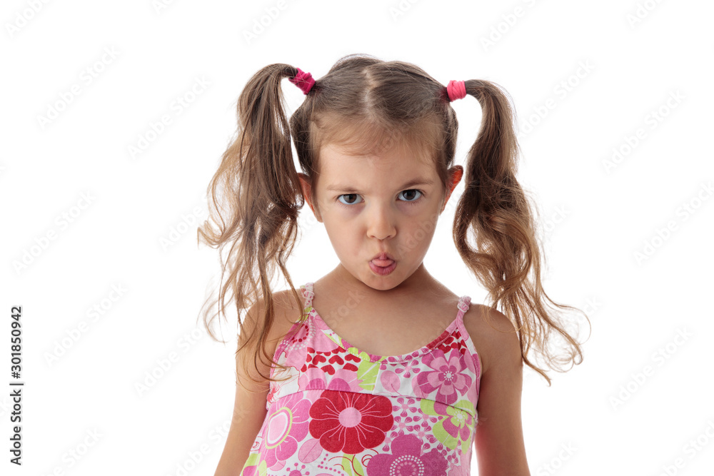 Angry little girl portrait. Naughty beautiful lady. Angry little girl portrait. Naughty beautiful lady.