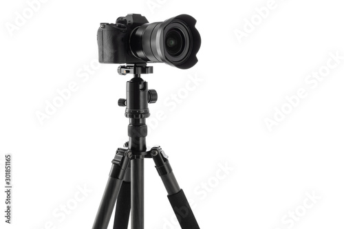 Tripod For Camera Stand With Hydraulic Head Ball isolated on white background