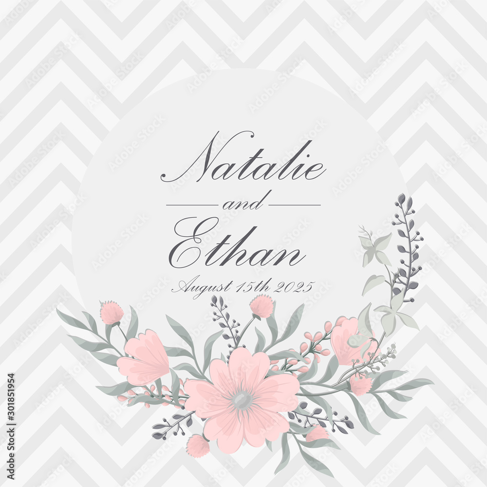 Obraz premium Floral wedding background - pink and beige flowers
