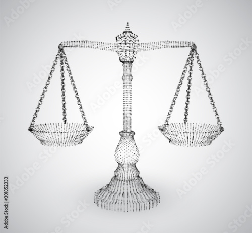 virtual 3d libra are on the table. vector background.