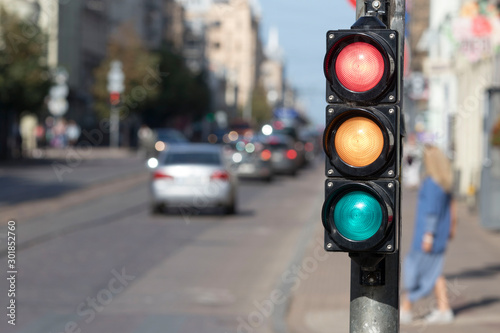  Traffic light  on the crossroad