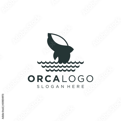 whale logo, vector stock illustration with silhouette concept
