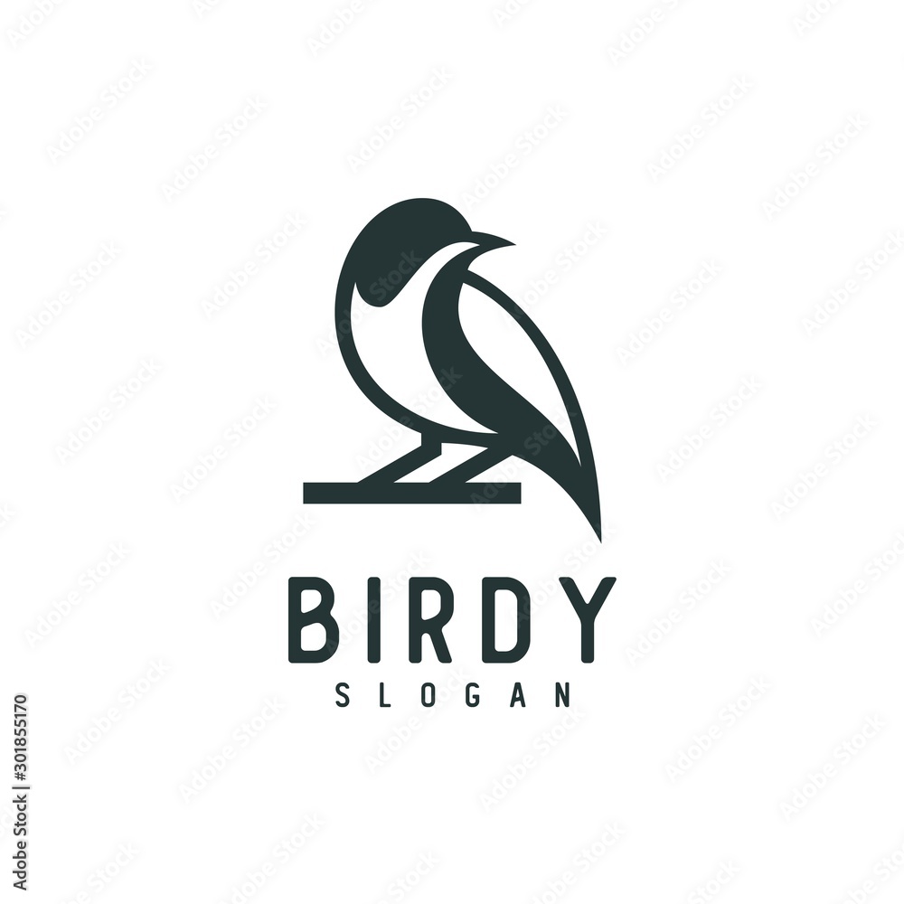 Obraz premium bird silhouette logo, vector animal illustration with silhouette concept