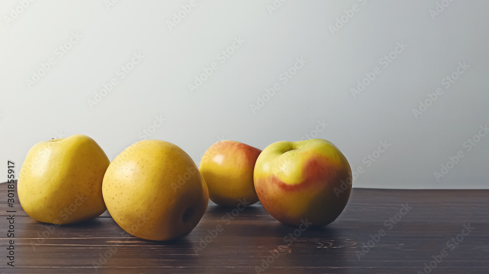 Ripe fruits, apples on a wooden old table. Fruit still life Ripe fruits, apples on a wooden old table. Fruit still life
