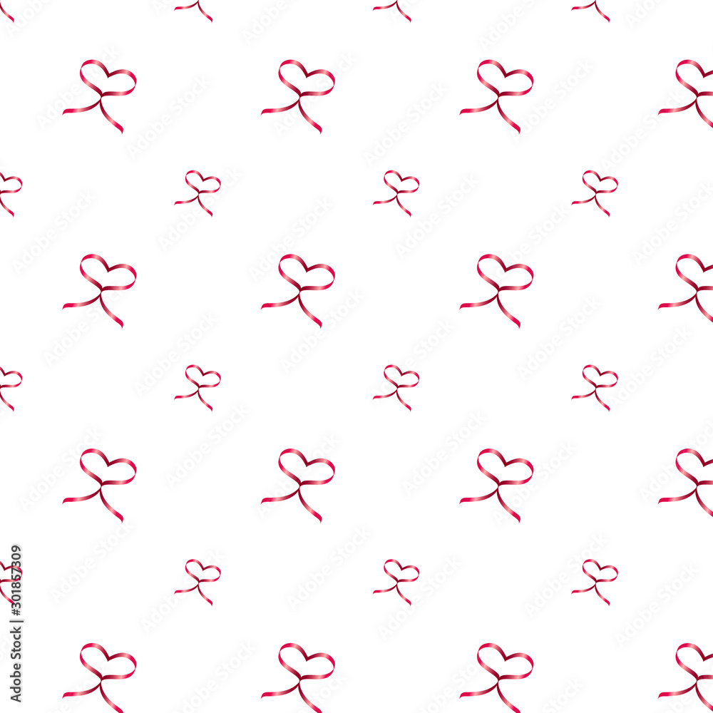 Red serpentine heart pattern. For decorating packaging, tags and postcards.